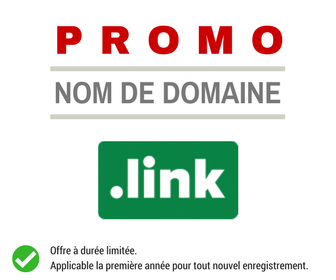 Promotion sur l'enregistrement de nom de domaine LINK