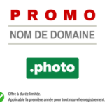 Promotion sur l'enregistrement de nom de domaine PHOTO