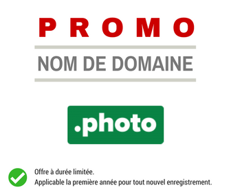 Promotion sur l'enregistrement de nom de domaine PHOTO